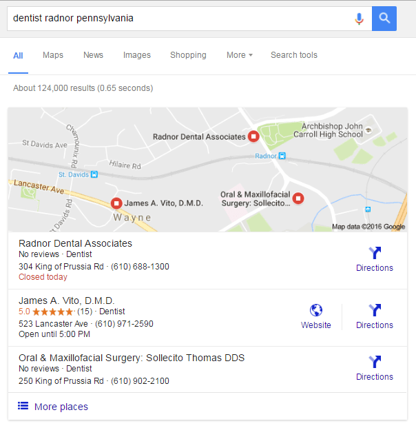 5 star dentist google ranking