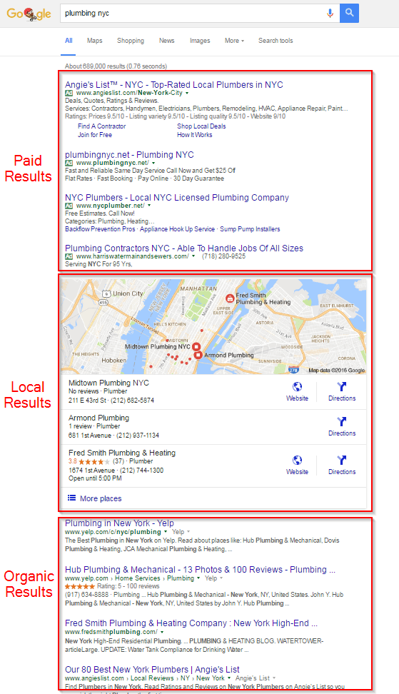 Full page google search