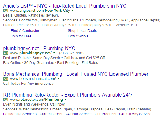 paid results google search