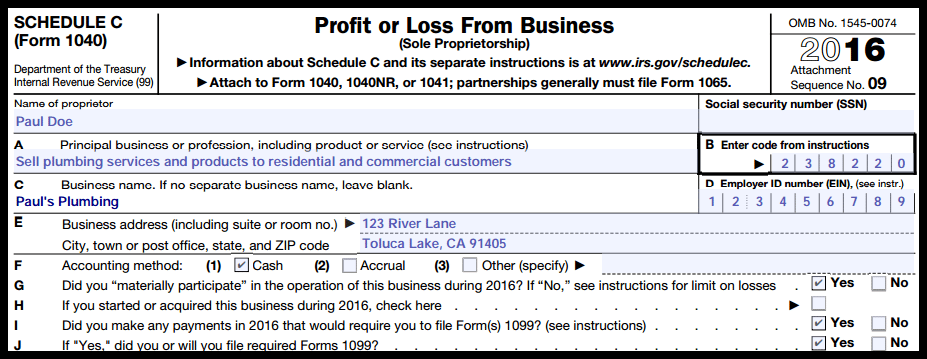 How to Complete Schedule C – Profit and Loss From a Business