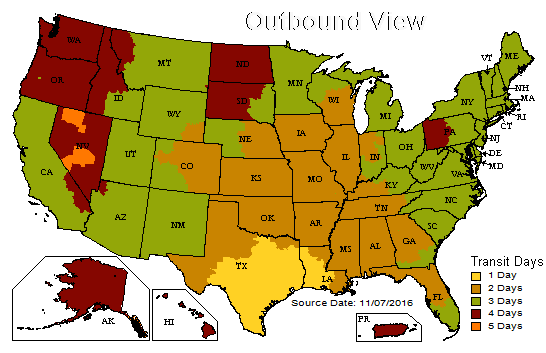 Order fulfillment guide - UPS shipping map