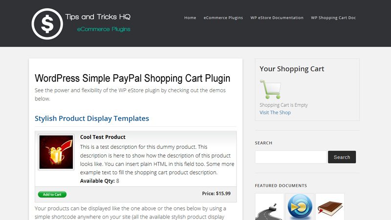 Wordpress ecommerce plugin - Simple PayPal Shipping Cart