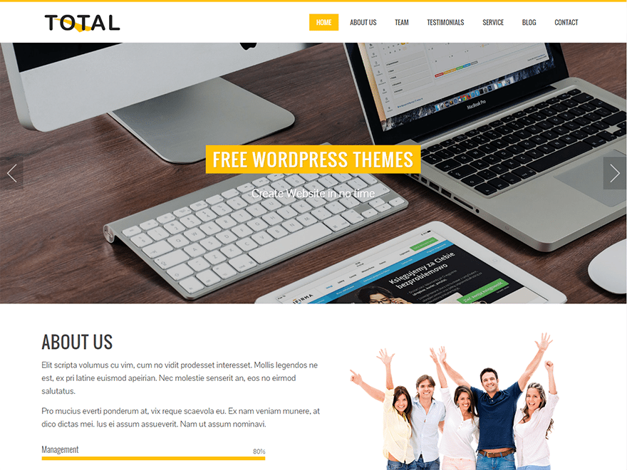 Example of free WordPress theme