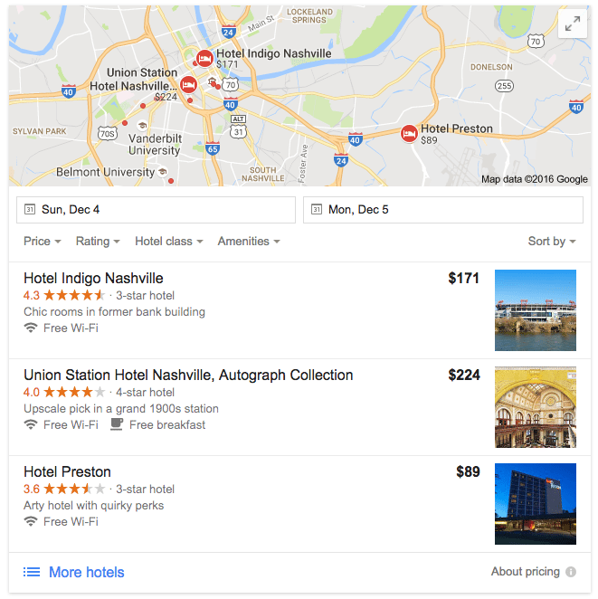 Create a Google My Business page to have your hotel appear in the local results