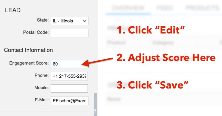 lead scoring manually adjust CRM