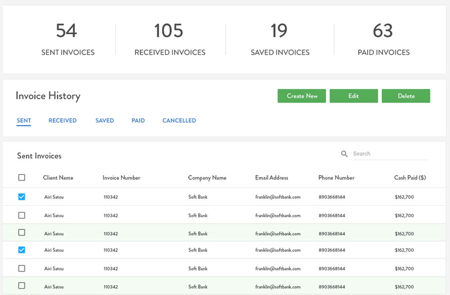 Automatic recurring payments with Due - invoice screen