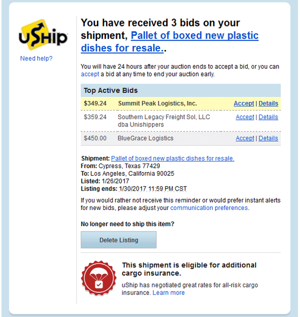 Best Online Freight Exchange for Small Business - uShip freight auction
