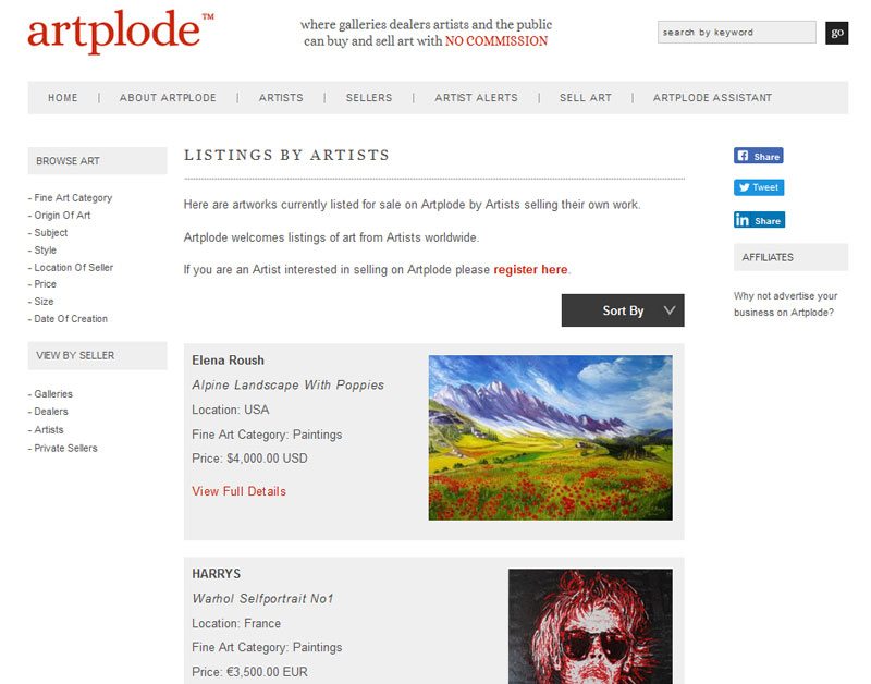 How to Sell Art Online - Artplode