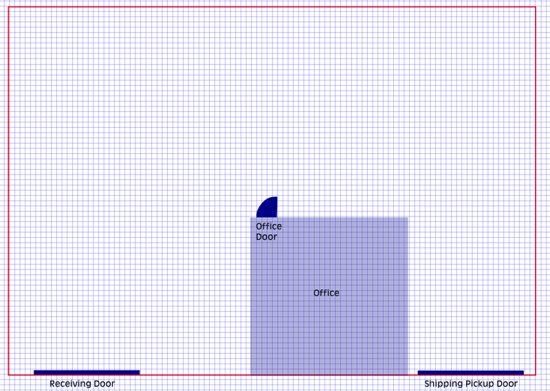 Warehouse Layout - basic plan with fixed areas in place