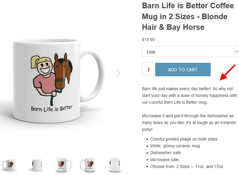 How to write a product description - better copy example