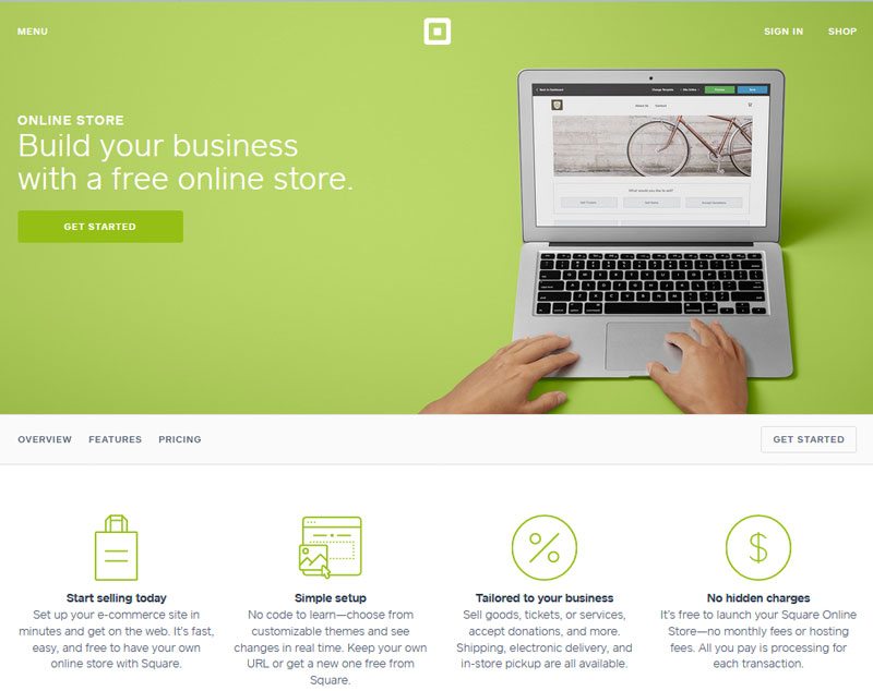 Top Shopify Competitors - Square free online store
