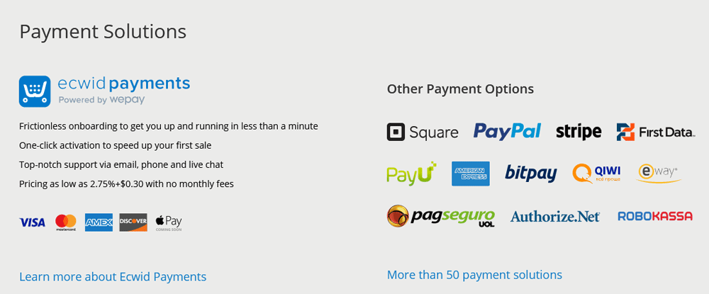 best free ecommerce website - Ecwid pricing