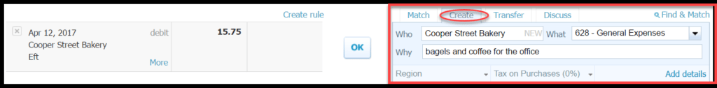 reconcile bank and credit card transactions in xero