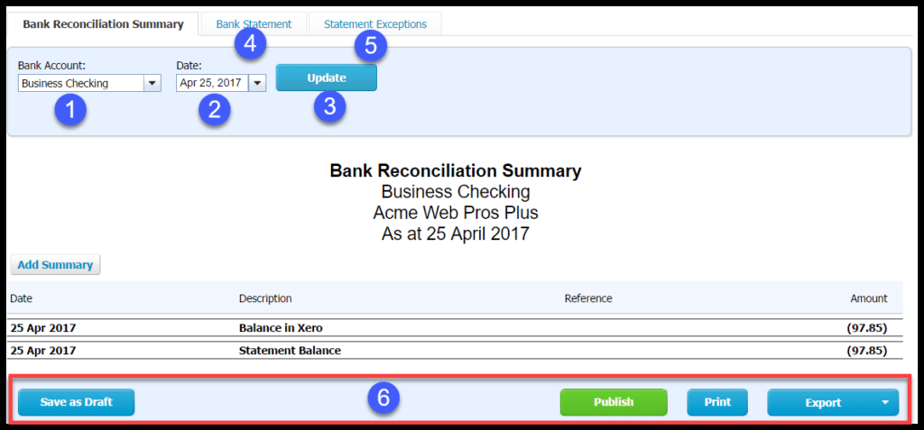reconcile bank and credit card transactions in xero