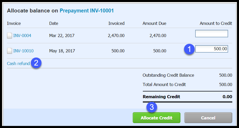receive payment in xero