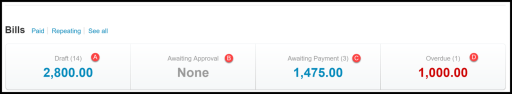 mark bills paid online in xero