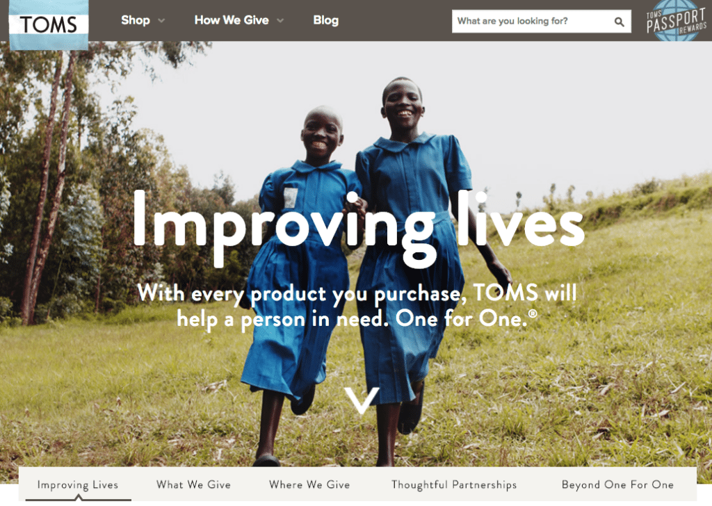 TOMS Shoes - Employer branding vs company branding example