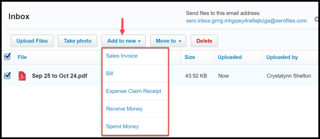 create a bill in xero