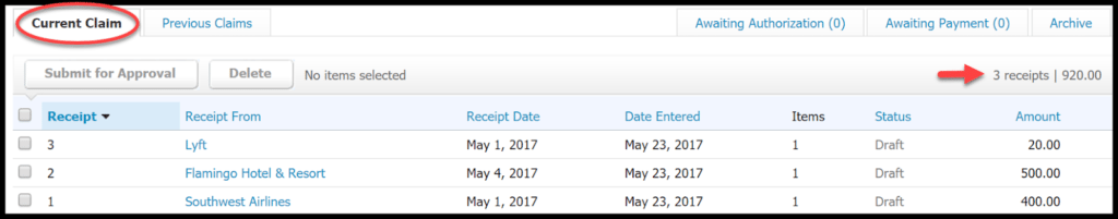 create expense claims in xero