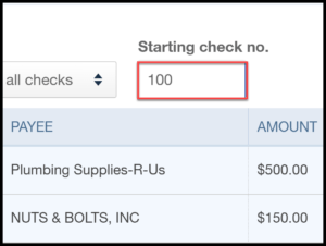 Set Starting Check Number to print QuickBooks Checks from QuickBooks Online