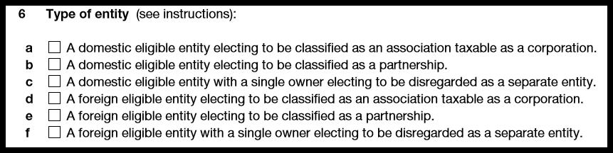 Form 8832 Entity Type