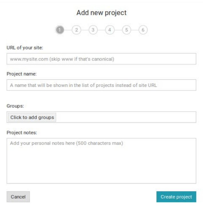 Add your website quickly and easily with WebCEO's quick start tool