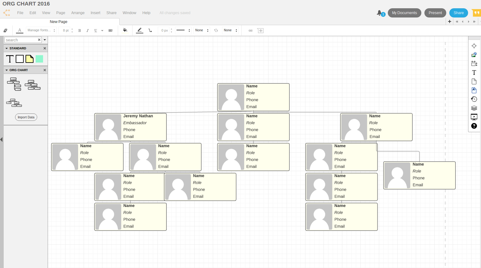 lucidchart org chart multiple founders