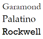 Example of Serif Fonts