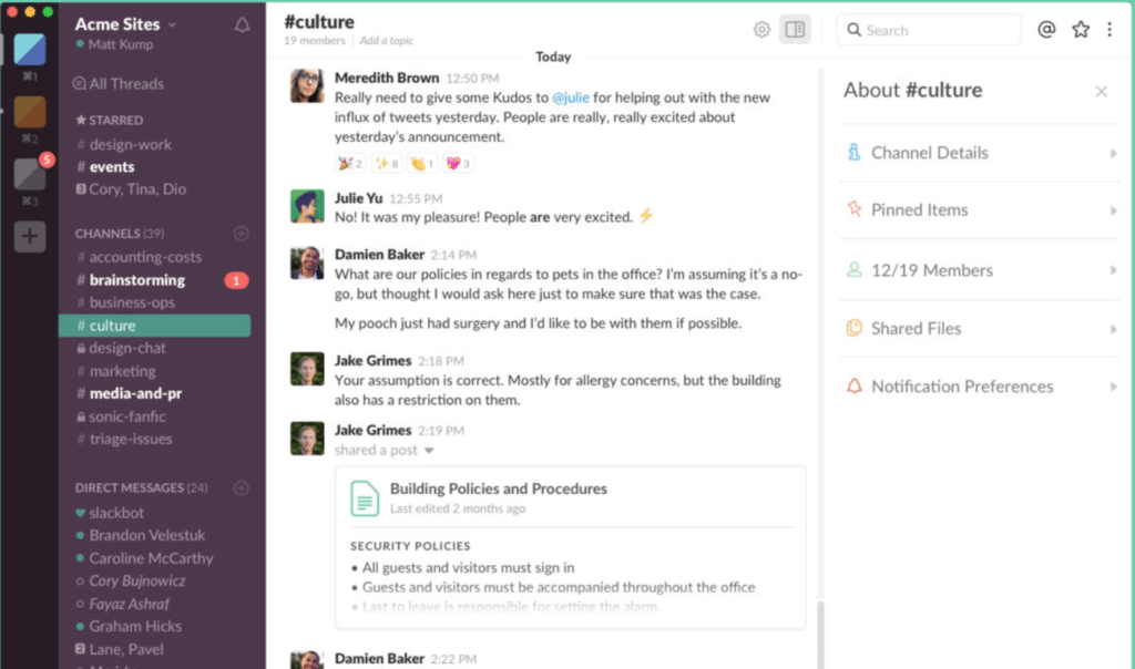 slack instant messaging