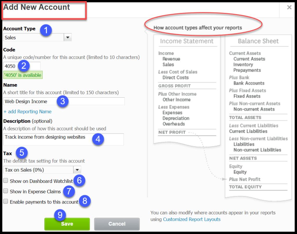 Xero Default Chart Of Accounts List