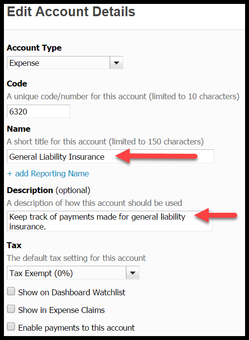 Xero Default Chart Of Accounts List