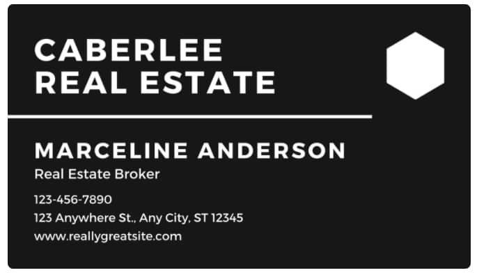 Canva traditional and simple real estate business card template
