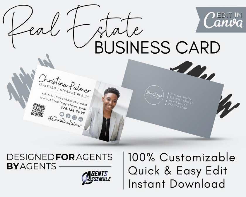 Including the agent headshot on your real estate business card template