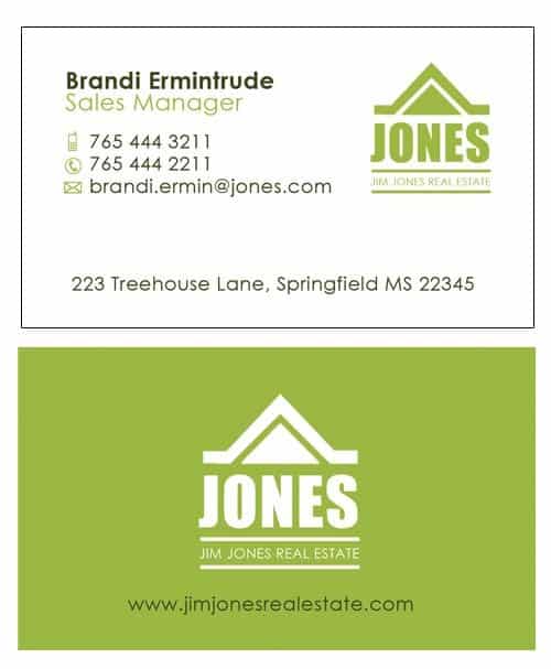 JONES real estate business card design