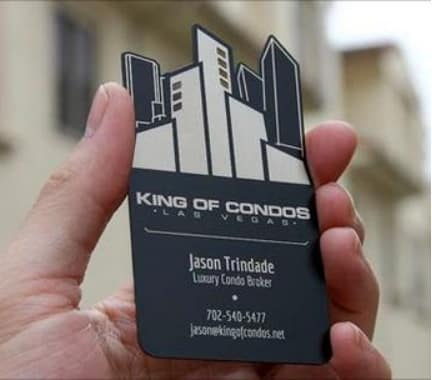 Stand out with die cut real estate business card design