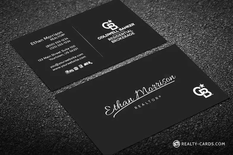 Using black background for your real estate business card design