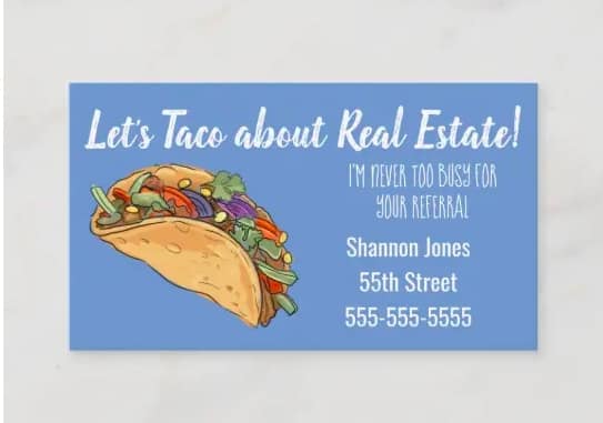 Using humor on real estate business card design