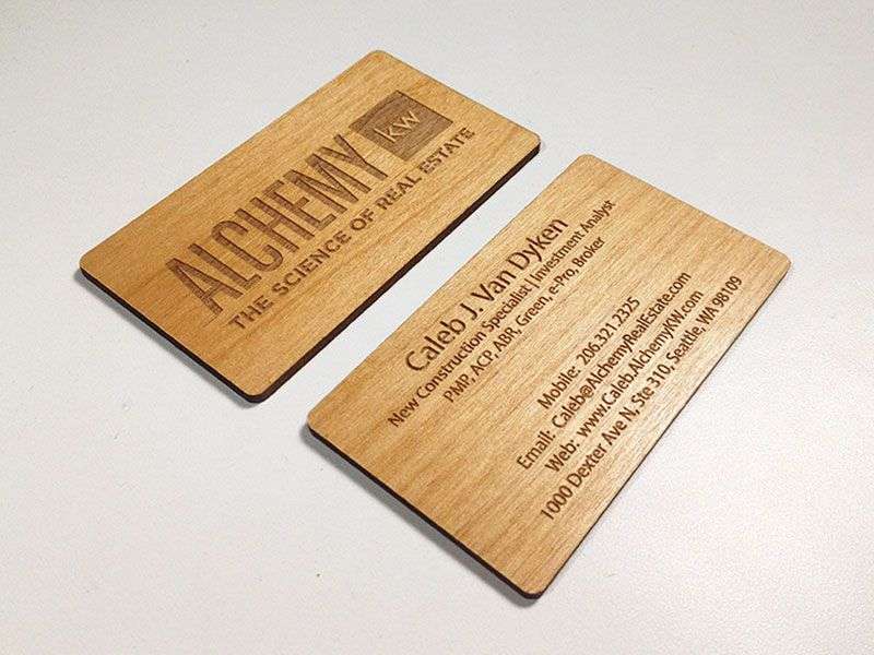 Using uncommon materials for real estate business card design