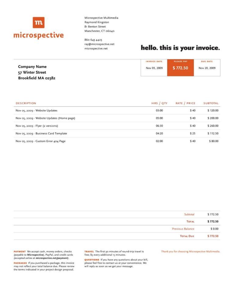 Accent Color Invoice Example