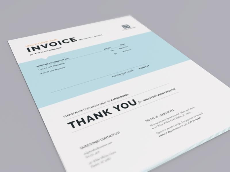 Clean, Sharp, and Professional Invoice Example