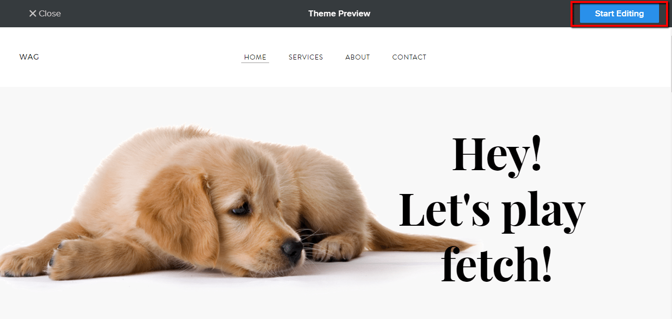 Weebly website homepage example