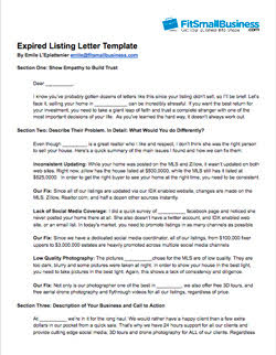 Expired Listing Letter Example