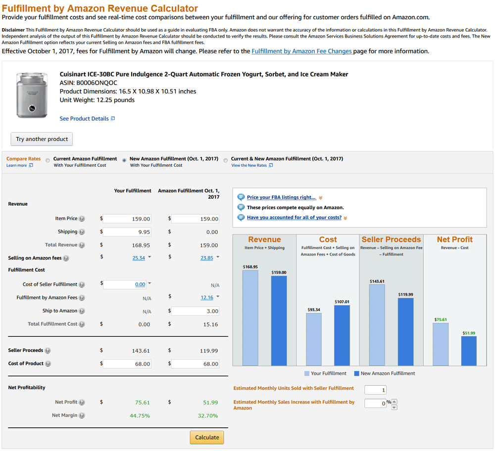 How to Sell on Amazon - FBA Calculator
