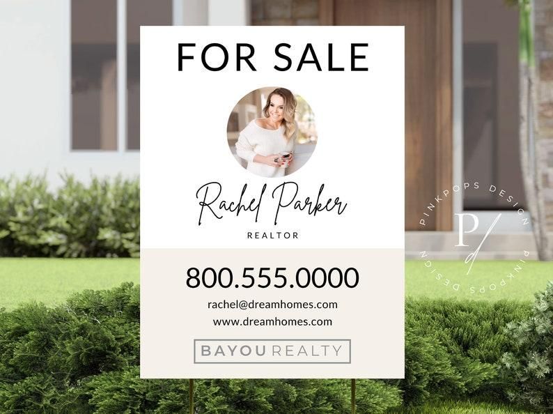 Modern for sale sign template from Etsy