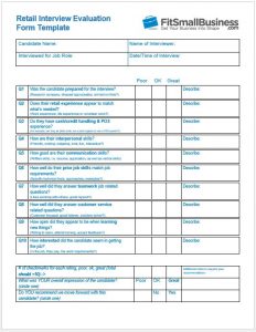 11 Free Interview Evaluation Forms Scorecard Templates - interview evaluation form retail