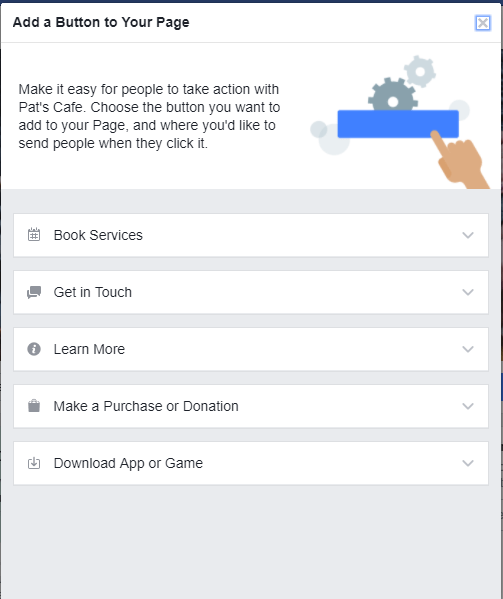 Add a button to your facebook business page 