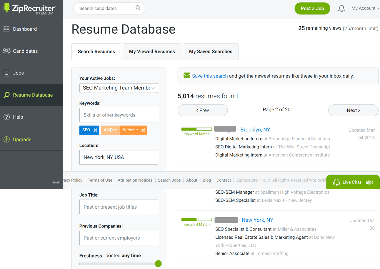 Resume Database Software Cv Database Software