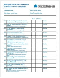 11 Free Interview Evaluation Forms Scorecard Templates