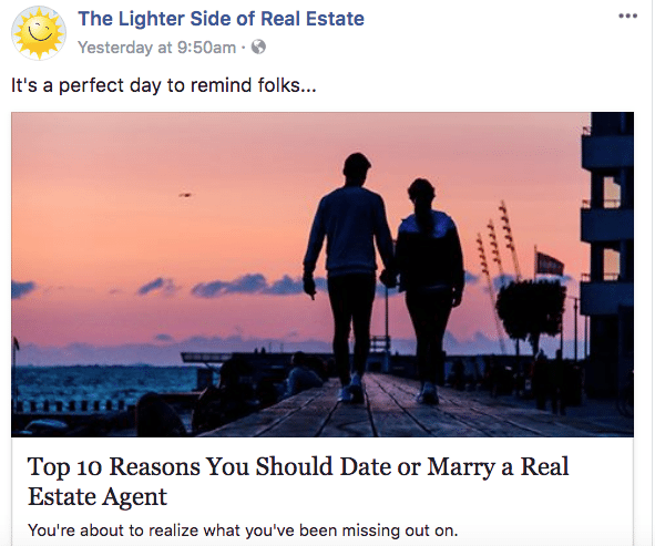 funny Facebook real estate post - Facebook for Realtors