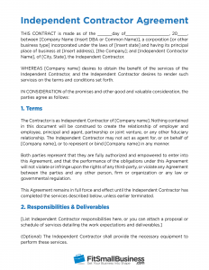 Free Independent Contractor Agreement Template What To Avoid